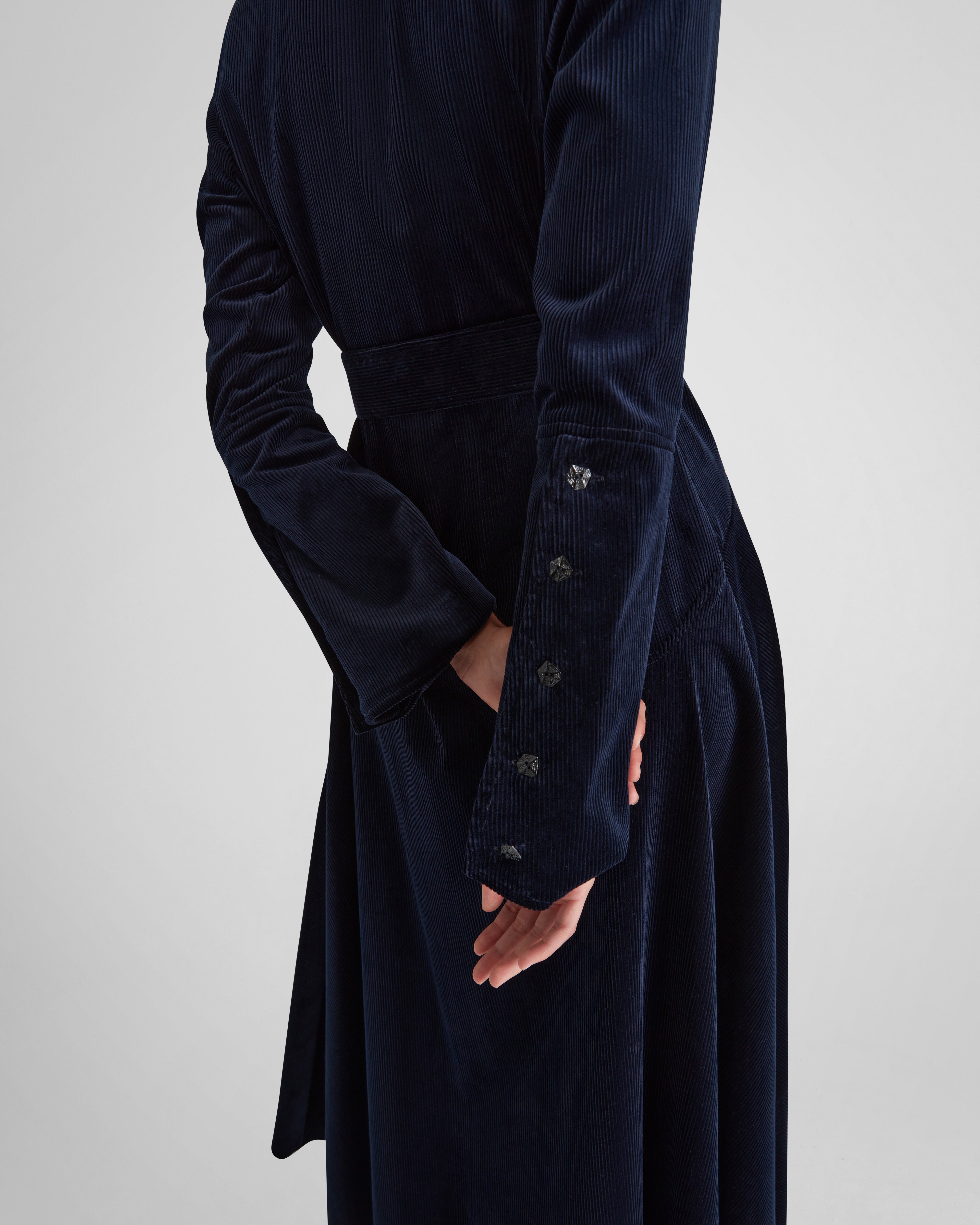 Weyant Dress in blue Cotton Corduroy