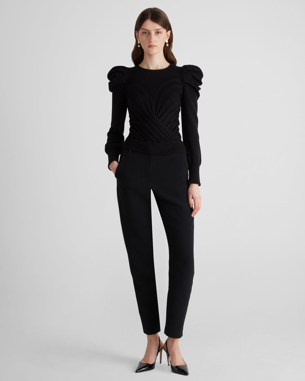 Yayoy Knit Sweater in black Zegna Cashwool® Merino Wool
