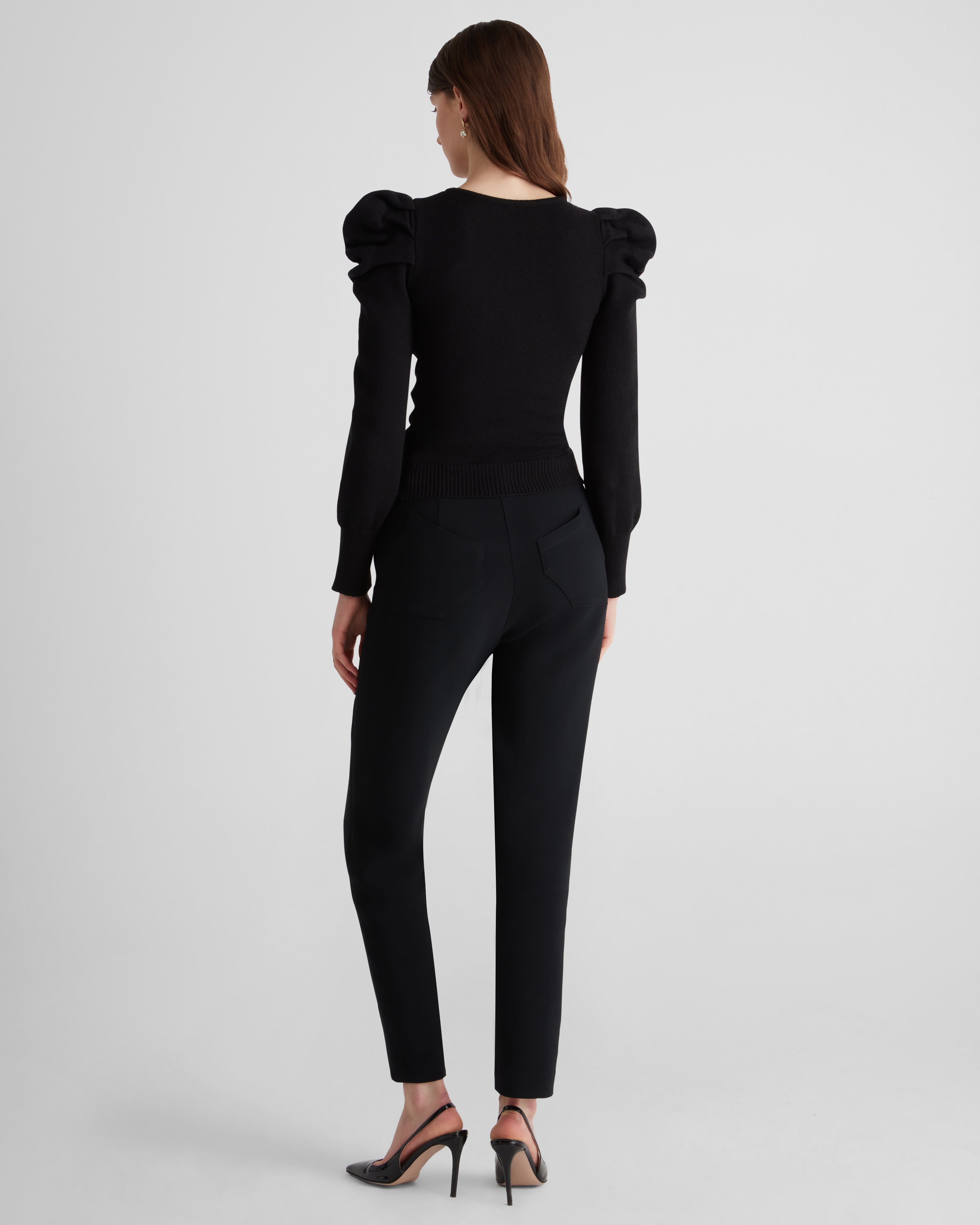 Yayoy jumper in Zegna merino wool with sculptural shoulders