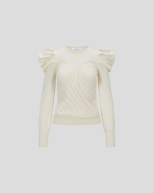 Yayoy jumper in Zegna merino wool with sculptural shoulders