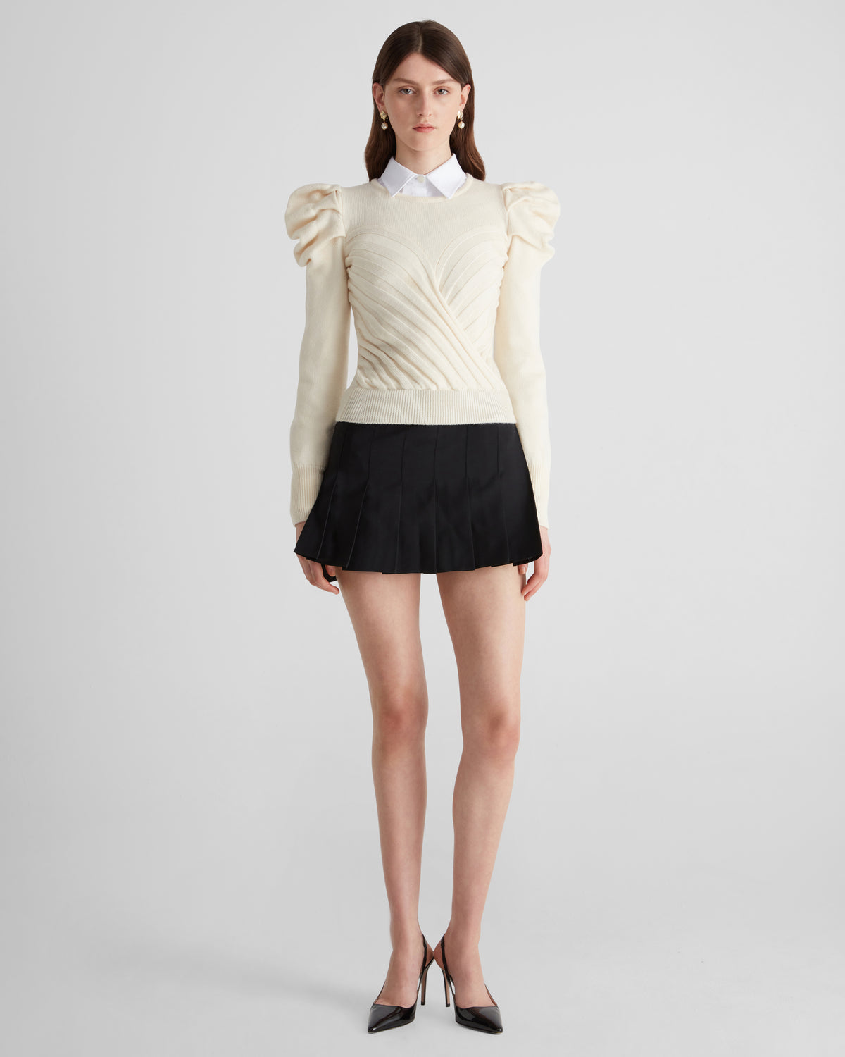 Yayoy Knit Sweater in ivory Zegna Cashwool® Merino Wool