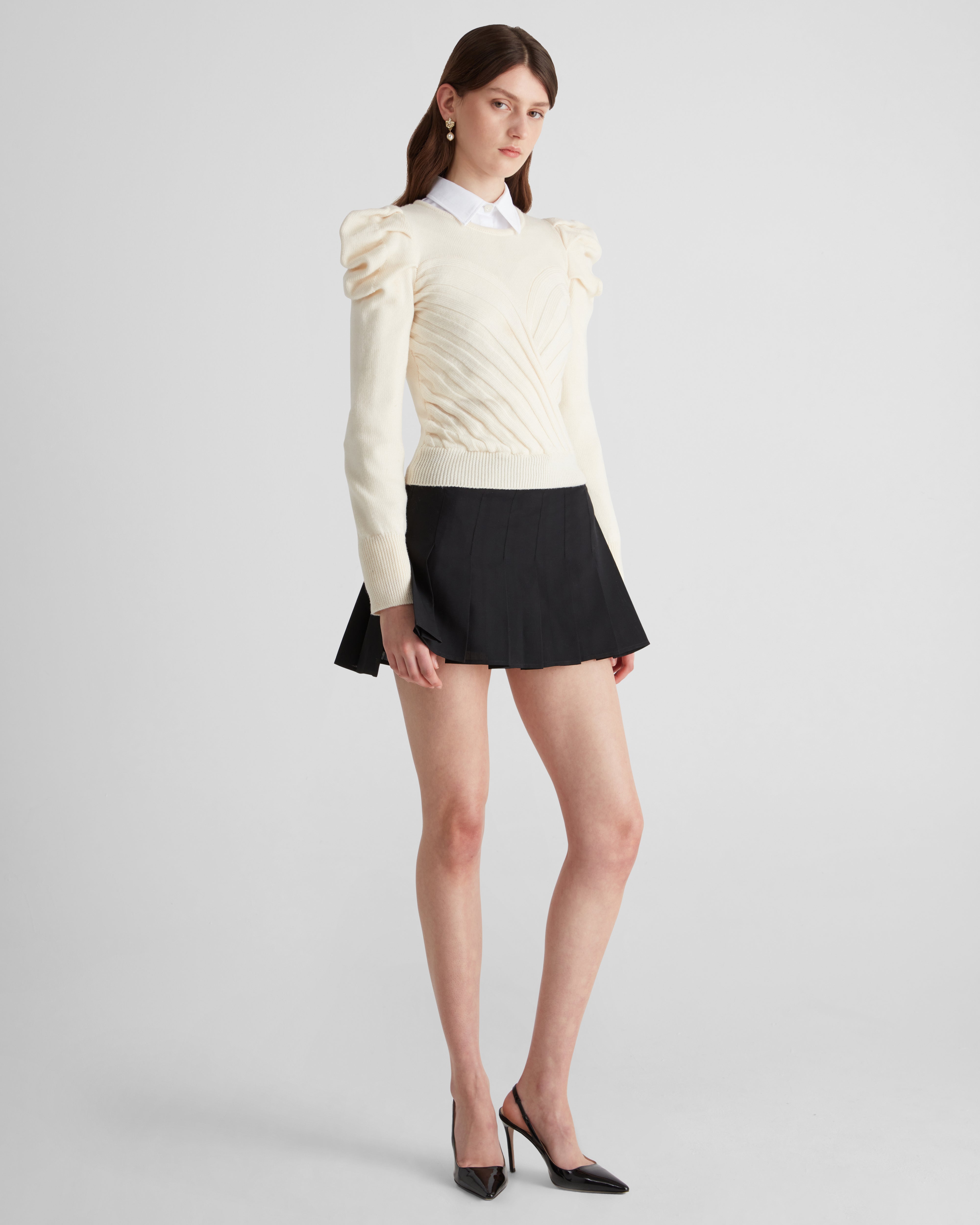 Yayoy jumper in Zegna merino wool with tailored shoulders