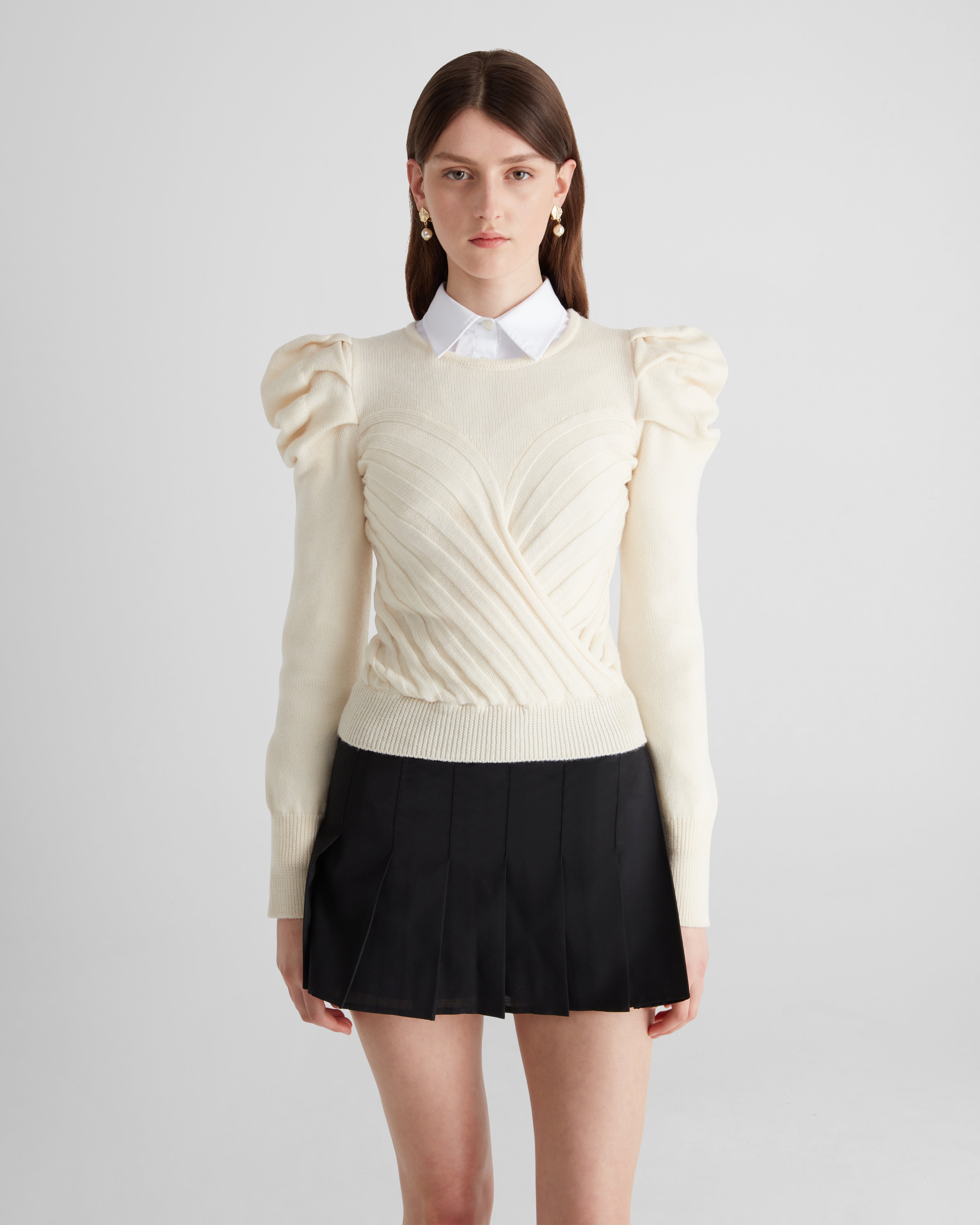 Yayoy jumper in Zegna merino wool with tailored shoulders
