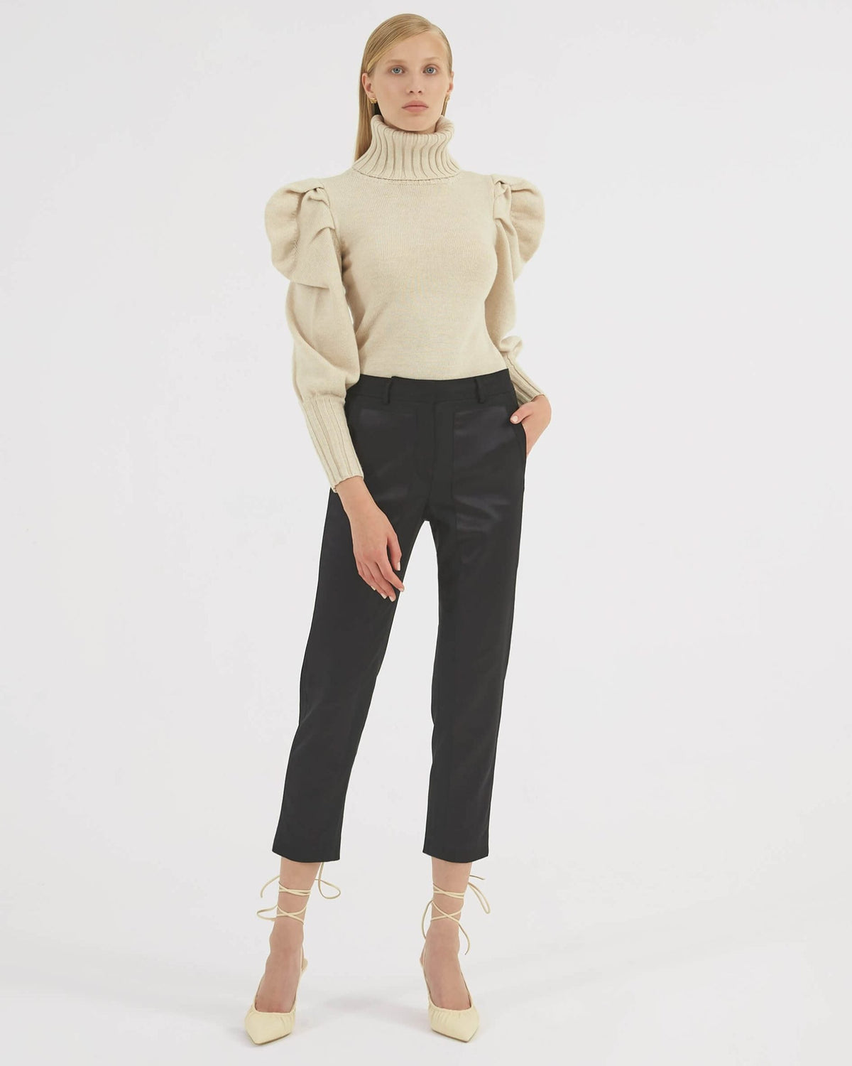 Georgia Knit Sweater in ecru Zegna Cashwool® Merino Wool