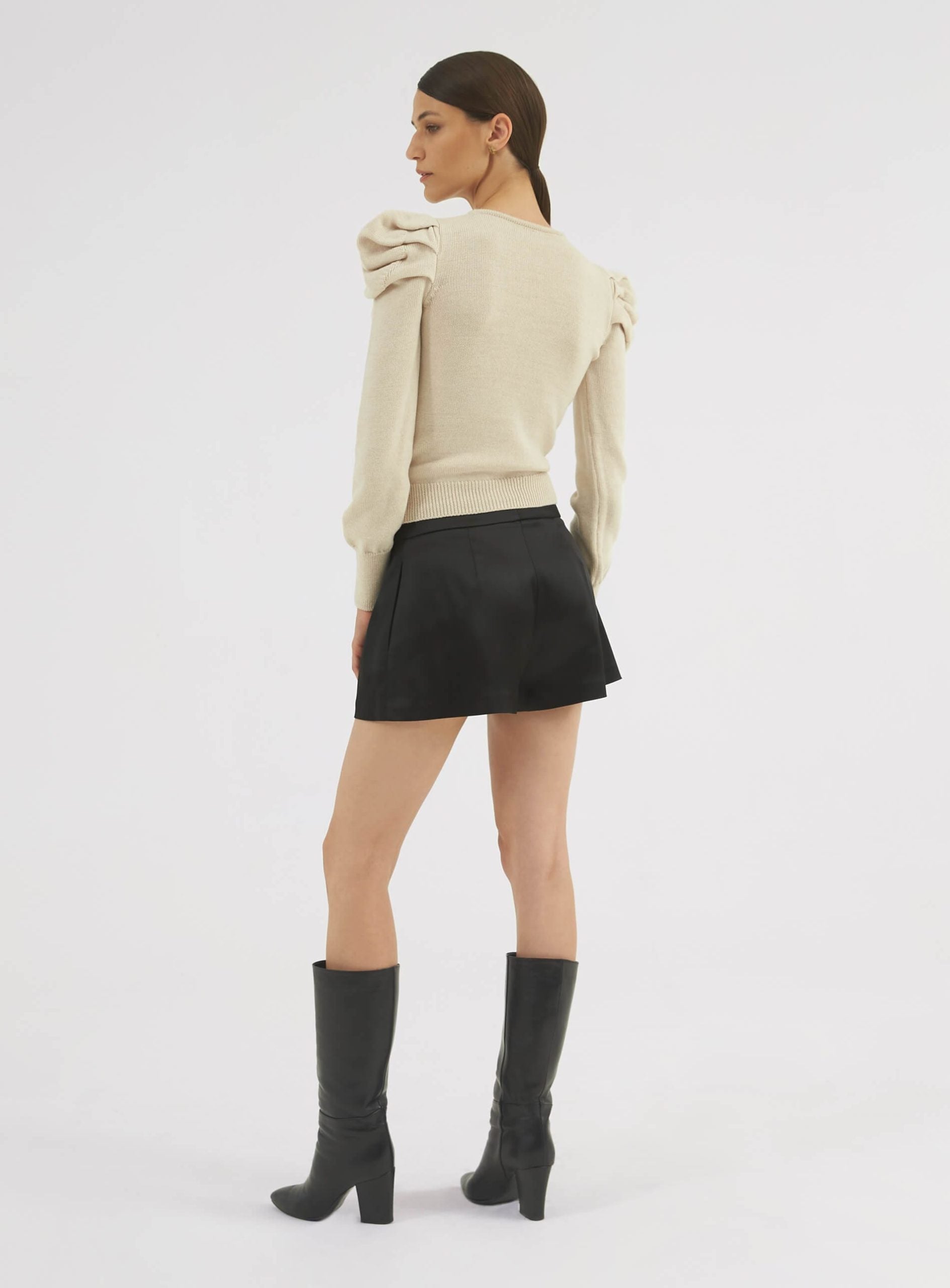 Yayoy Knit Sweater in ecru Zegna Cashwool® Merino Wool